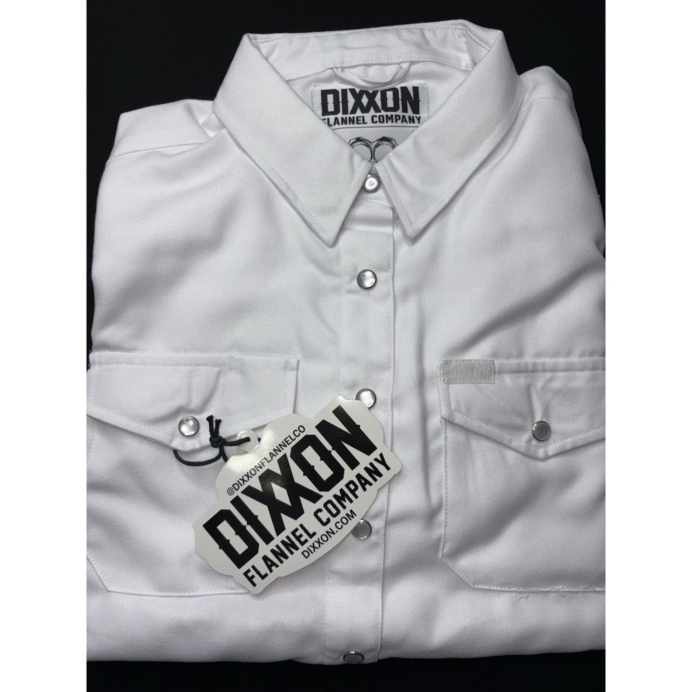 NWT RARE Dixxon Flannel Co The Inlaw White Solid Long Sleeve Shirt Womens Medium